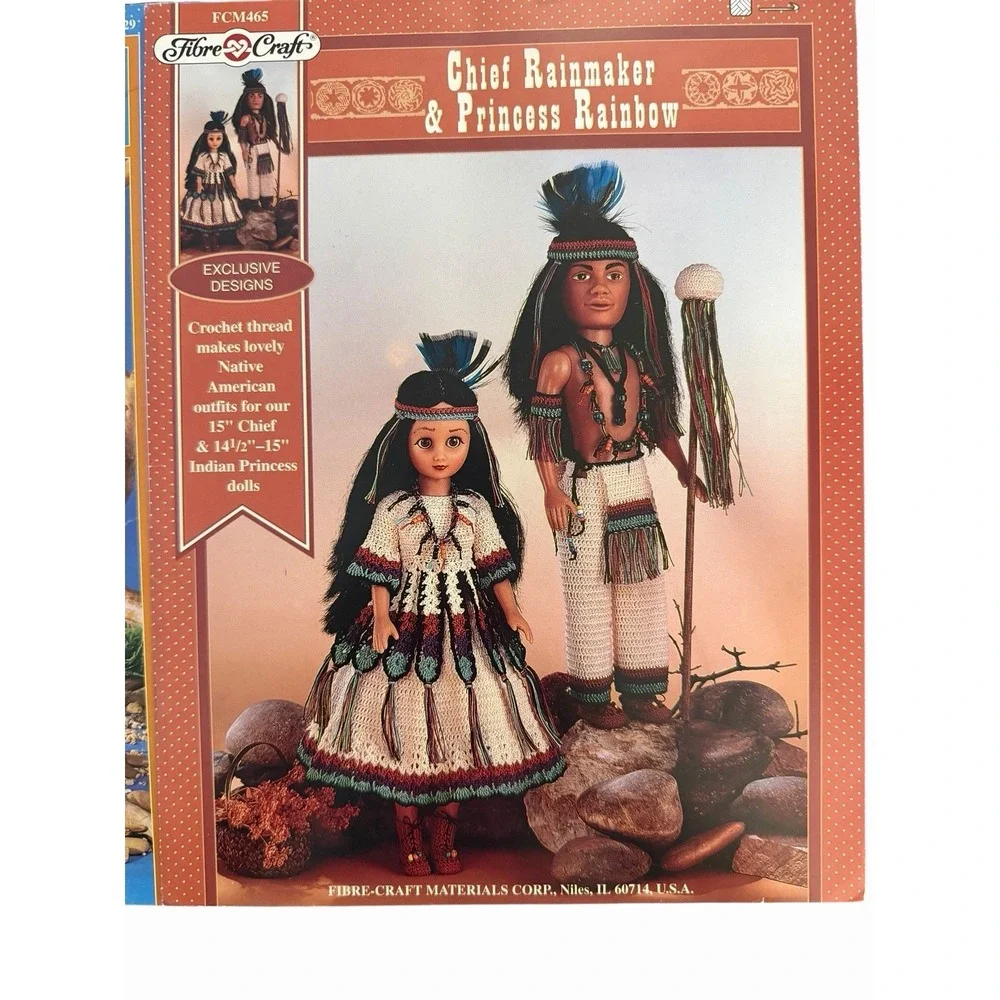 Vintage Native American Crochet Doll Patterns‎ Lot of 5 Southwestern Arts Crafts